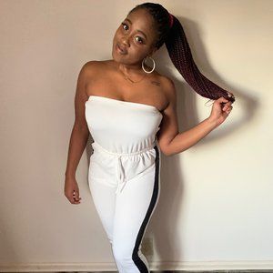 JUMPSUIT - White Tube Top Jumpsuit